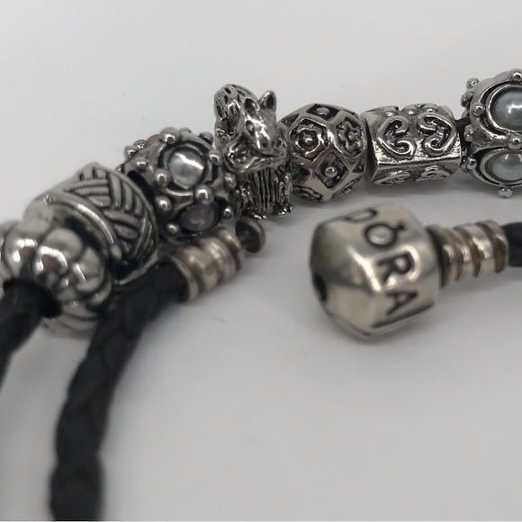 Pandora Leather Double Wrap Bracelet with 1 Charms! - Picture 2 of 12